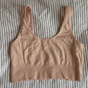 Boody Ribbed Seamless Bra, Medium, Nude